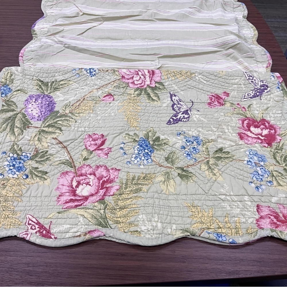 Cottagecore Country feminine floral standard pillow shams green pink purple pair